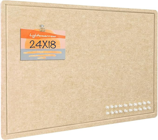 Lightomorrow Bulletin Board, 24 x 18 inches Decorative Felt Pin Board, Cork
