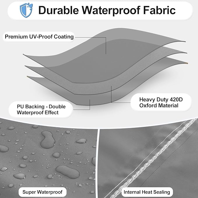 OutdoorLines Waterproof Outdoor Patio Heater Covers with Zipper and Storage Bag, Dust-proof UV-Resistant Windproof Propane Heavy Duty Heater Cover for Standing Heater, 1 Pack-89Hx33Dx19B inch Grey