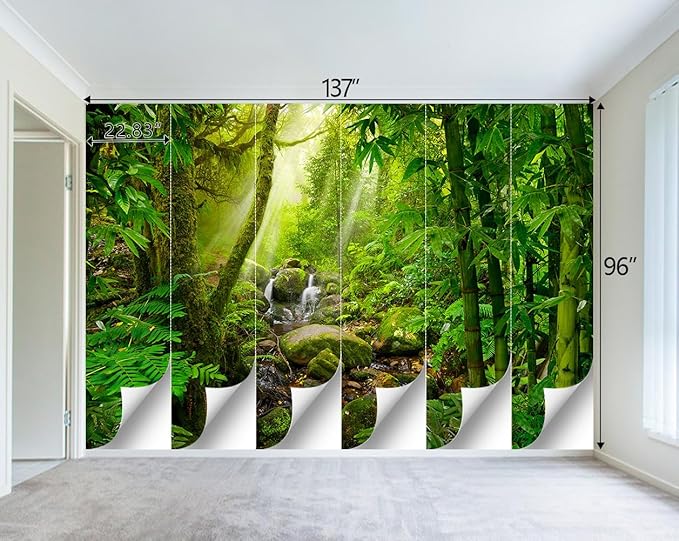Green Forest Tropical Rainforest wallpeper Living Room Bedroom Nature Jungle