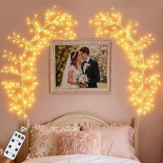 Willow Vine Lights with Remote for Wall: 7.5ft LED Enchanted Vines Lights DIY