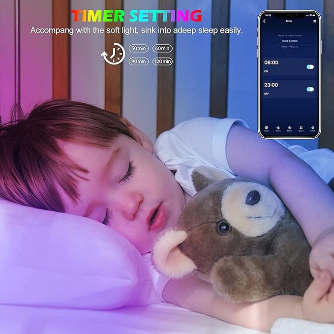 Tenmiro Led Lights for Bedroom 100ft Music Sync Color Changing Strip Lights