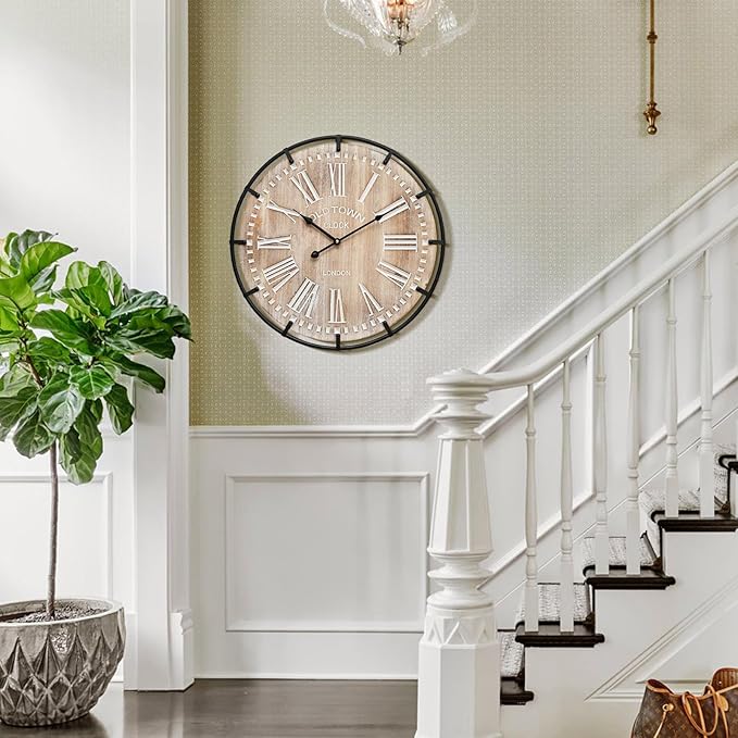 24 Inch Large Farmhouse Wall Clock
