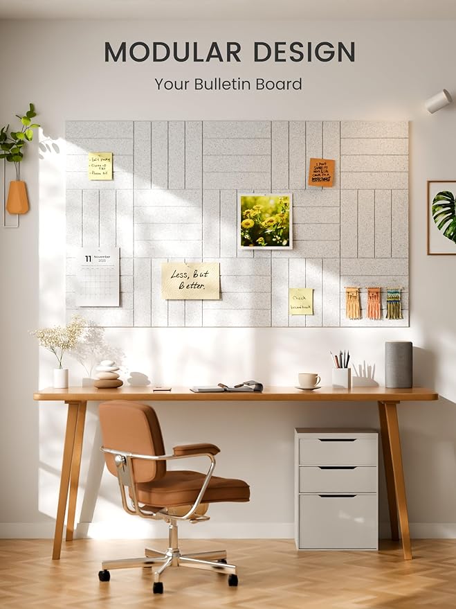 Bumusty Large Cork Board Alternative-48 x 36" Felt Bulletin Board Tiles