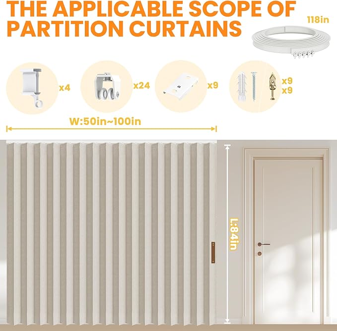 100% Blackout Room Divider Curtains Screen Partitions