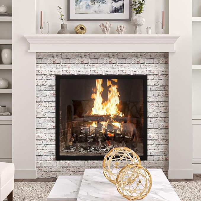 3D Whitewash Brick Wall Panel Peel and Stick