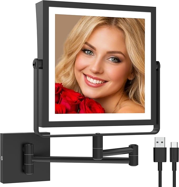 Ruacq Rechargeable Wall Mounted Makeup Mirror