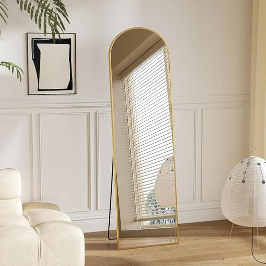Sweetcrispy 56"x15" Arched Full Length Mirror, Leaning or Standing Full Body