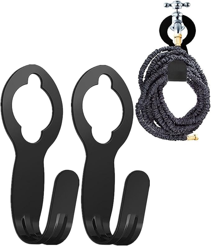 chic style Garden Hose Holder Hook, Pack 2 Metal Hose Hangers for 50ft 25ft Expandable Hose