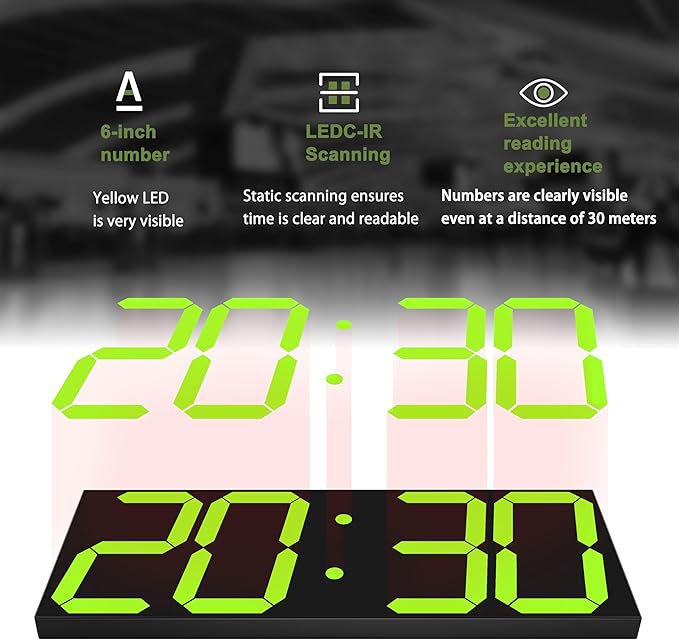 CHKOSDA LED Large Digital Wall Clock, Oversize Digital Clock