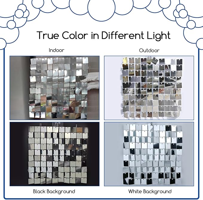 COKAOBE Silver Shimmer Wall Backdrop, Photo Backdrops