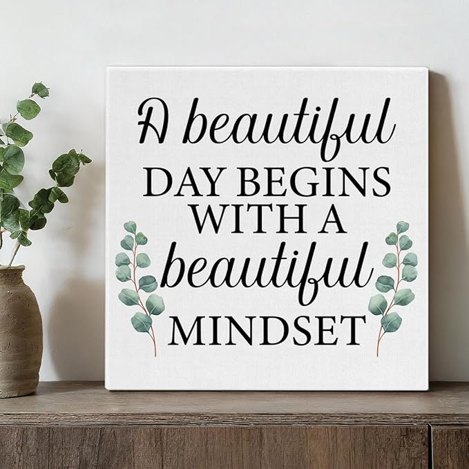 Motivational Eucalyptus Wall Art Decor, Inspirational Green Botanical Pictures