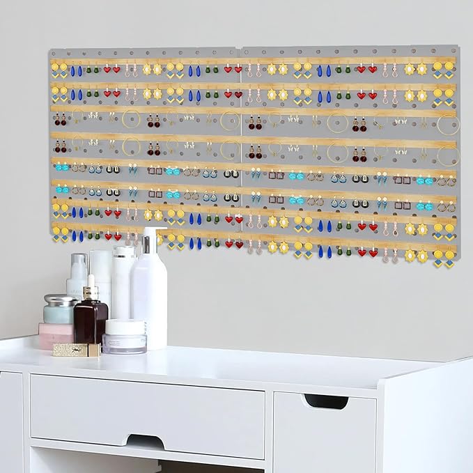 Peg Board, 4 Pack Metal Pegboard Panels Grey Pegboards Wall Organizer