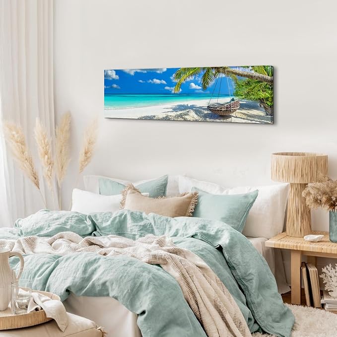 Nature Coastal Scenery Wall Art Tropical Ocean Wall Decor Seascape Coconut