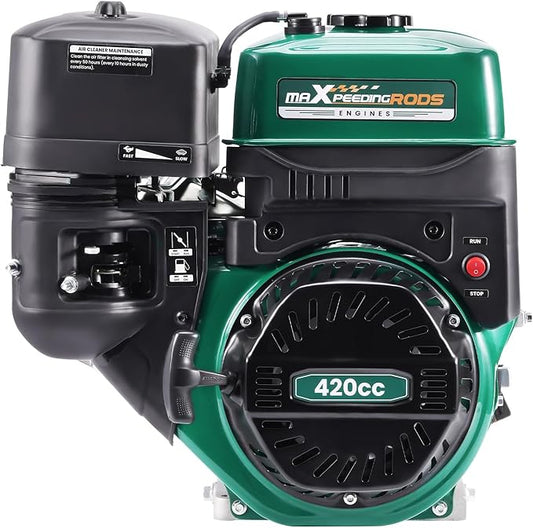 maXpeedingrods 420cc Gasoline Engine, 4 Stroke OHV Horizontal Gaso Engine, Recoil Start for Go-Karts, Compressors, Lawn Mowers, Water Pumps