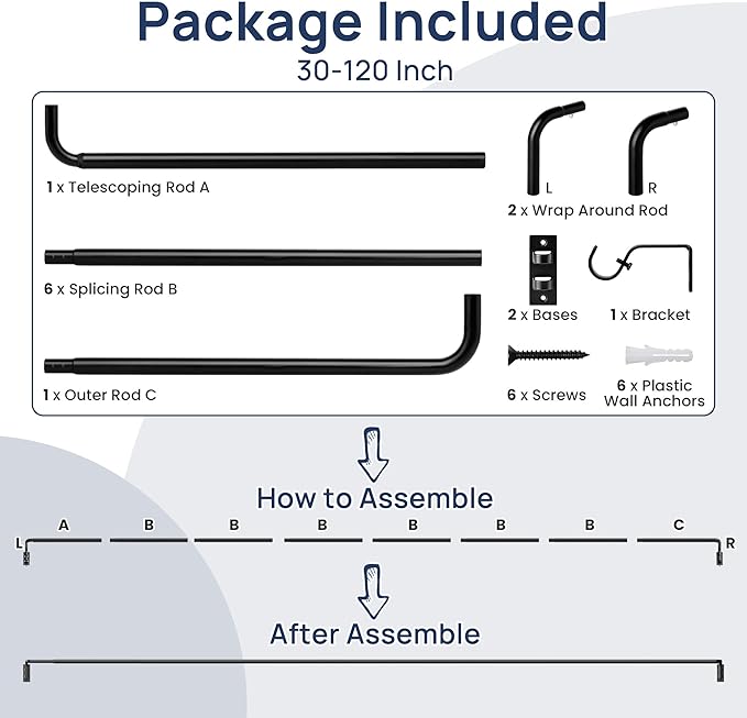 ENJOYBASICS Blackout Curtain rod