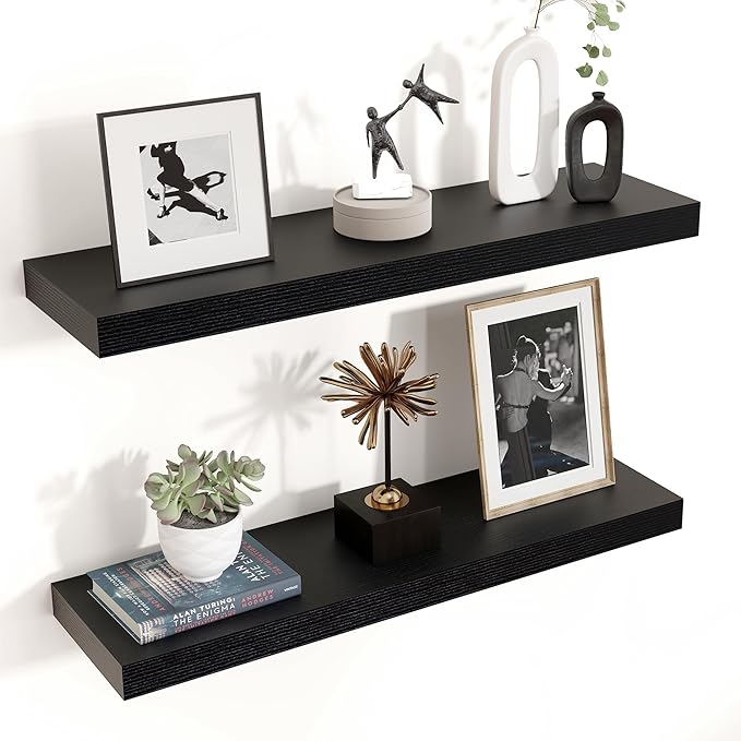 Venusmiles Floating Shelves for Wall 24 inch Long, Engineered Wood Wall Shelves