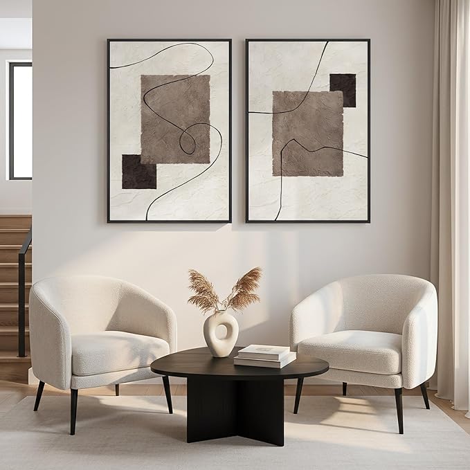 Framed Neutral Abstract Wall Art