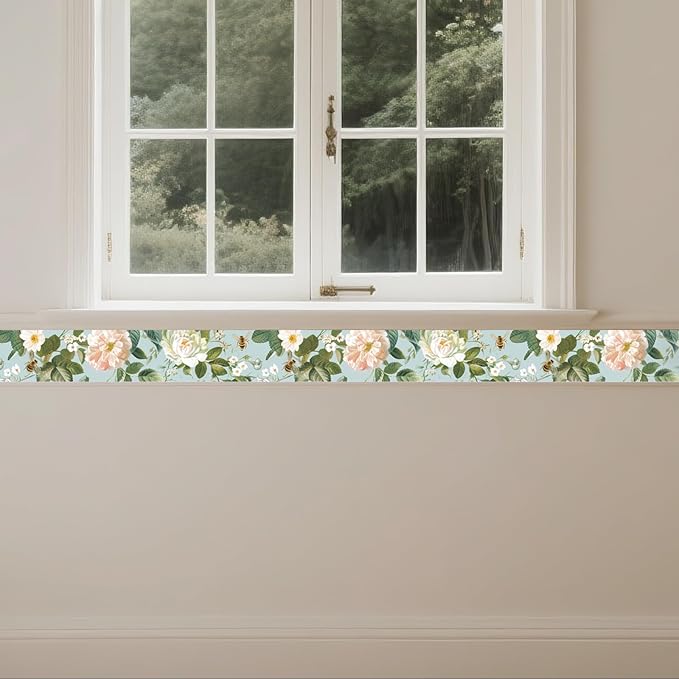 IVN Wallpaper Border Peel and Stick Wall Floral Bee Decorative Wall Trim Self