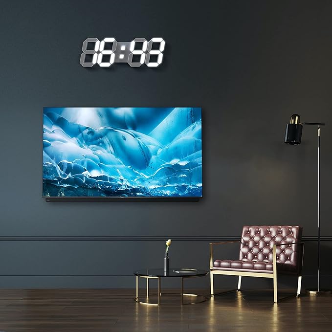 15" 3D LED Digital Wall Clock, Large Decor Wall Clock, Time/Date/Temperature