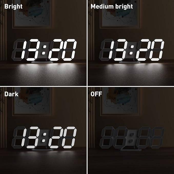3D LED Digital Wall Clock/Desk Alarm Clock