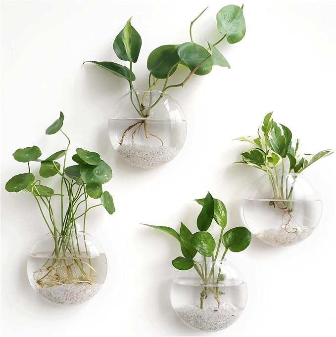 Mkono Wall Hanging Planter Propagation Station Glass Flower Vase