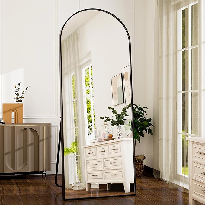 GLSLAND-21x64 inch Arched Full Length Mirror-Aluminum Alloy Frame High