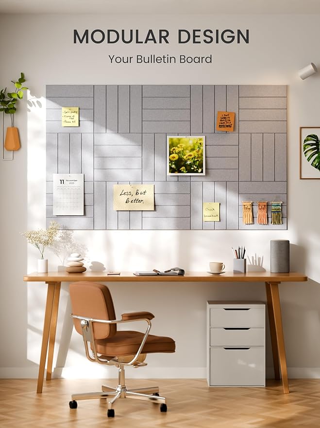 Bumusty Large Cork Board Alternative-48 x 36" Felt Bulletin Board Tiles