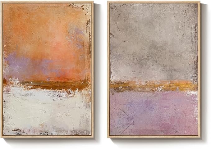 Large Framed Abstract Wall Art for Living Room, Modern Minimalist Painting