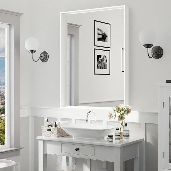 24x36 Inch White Bathroom Mirrors
