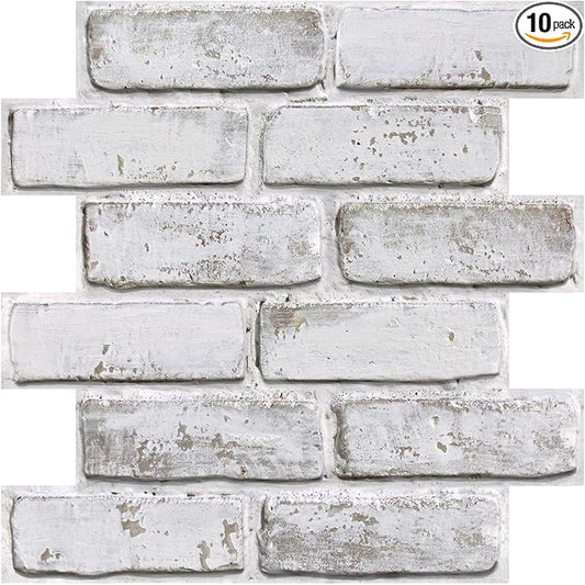 COMSTICKC 3D Faux Brick Wall Panels Peel and Stick Wall Covering, Not Real Brick