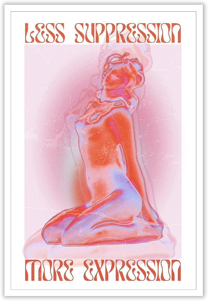 Liyark Spiritual Affirmation Art Poster Pink Woman Canvas Wall Art Aesthetic