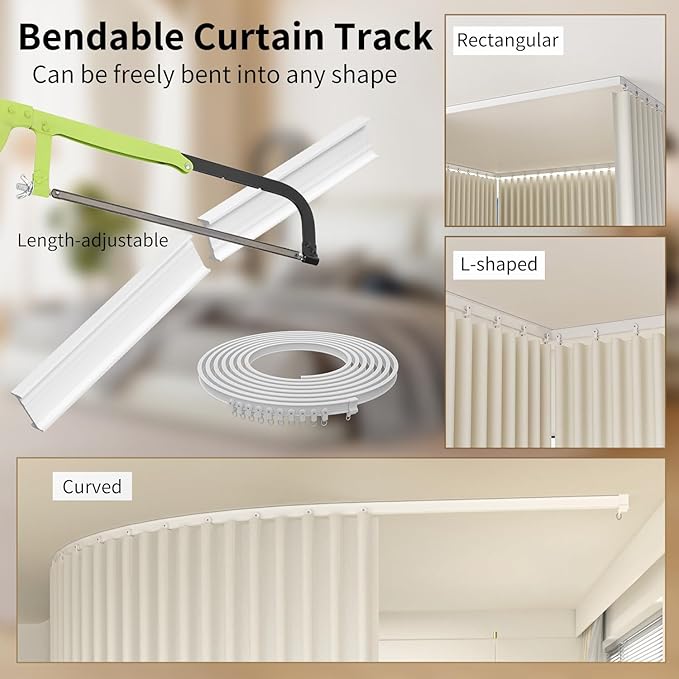 Room Divider Blackout Curtains Extra Wide Ceiling Mounted Curtains Track Sets