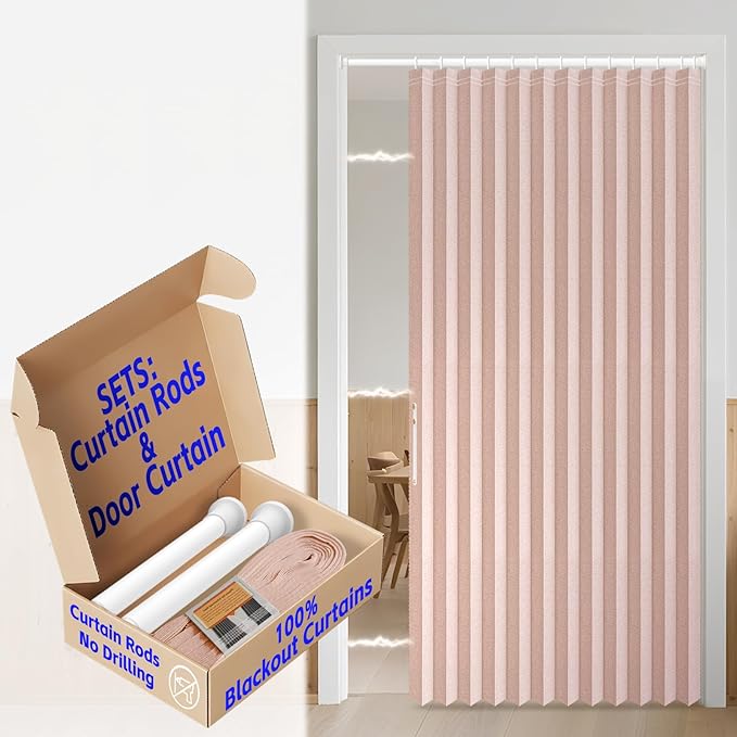 AJAZZ Blackout Accordion Door Curtain