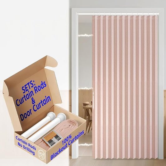 AJAZZ Blackout Accordion Door Curtain
