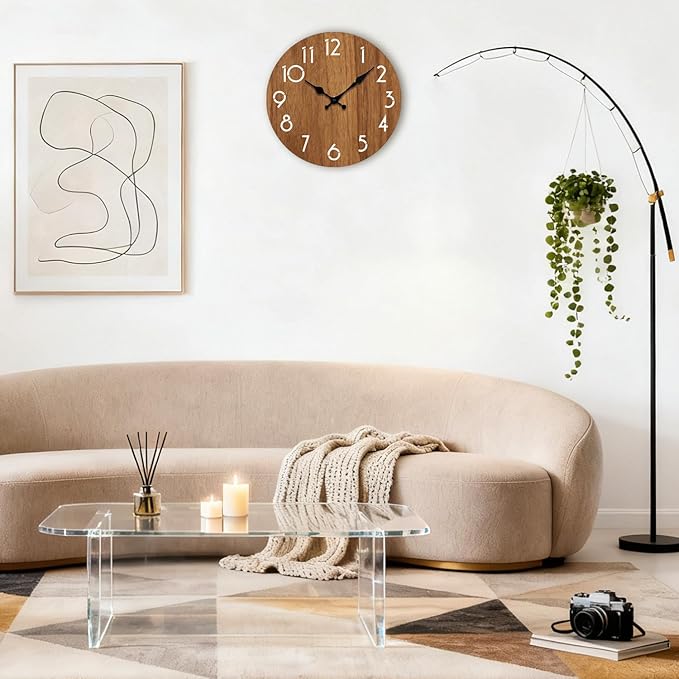 Wall Clock, Modern Wall Clocks Battery Operated, Silent Non Ticking Clock