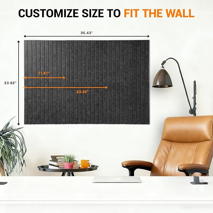 Cork Board Tiles for Wall with Push Pins, Removable 36" x 24" Slat Bulletin