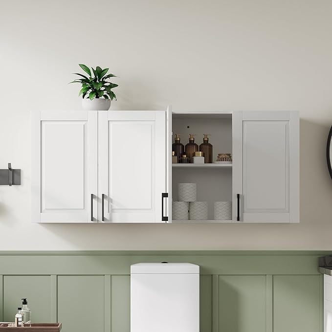 ChooChoo Laundry Room Cabinets, 4 Doors Wall Mounted Storage Cabinet, Kitchen