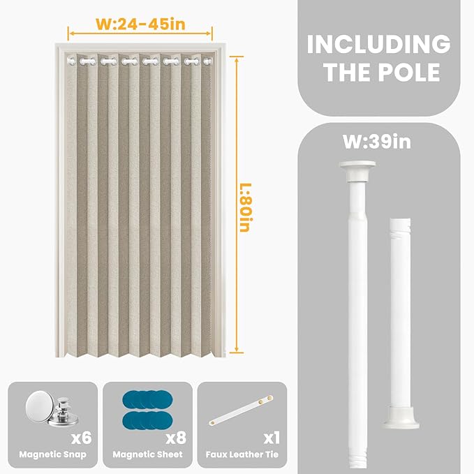 AJAZZ Blackout Accordion Door Curtains