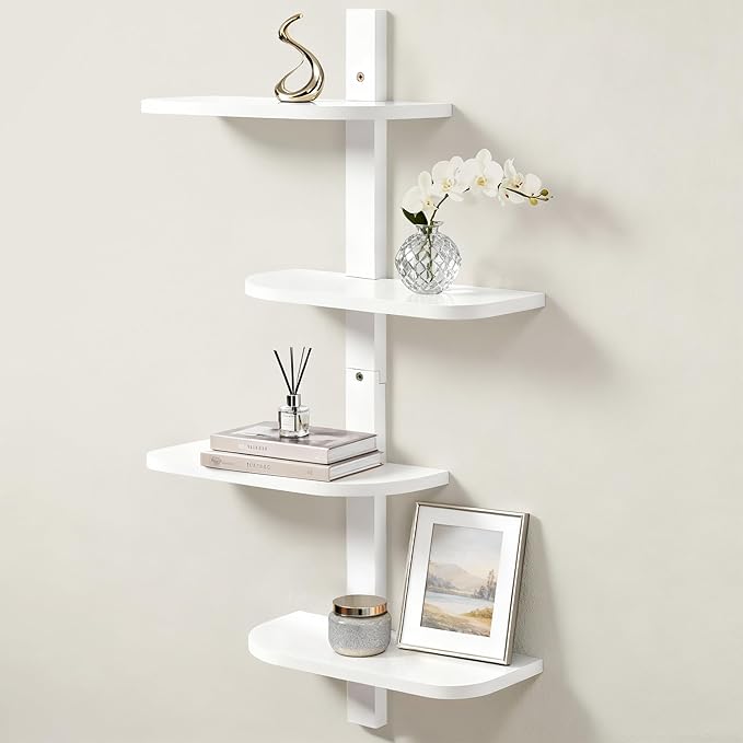 Afuly White Floating Shelves for Wall Display Shelf Unit Modern Decorative