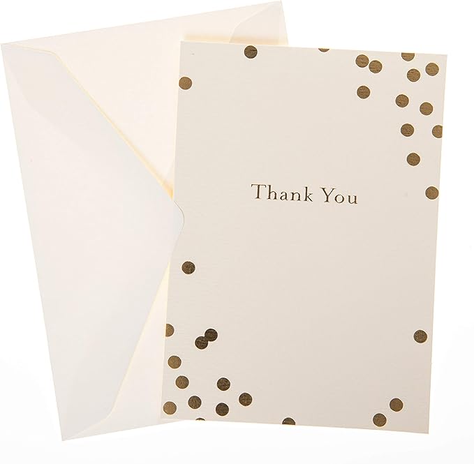Graphique Box of Thank You Cards, Confetti - Includes 10 Cards with Matching Envelopes and Storage Box, Cute Stationery Made of Durable Heavy Cardstock, Cards Measure 3.25" x 4.75"