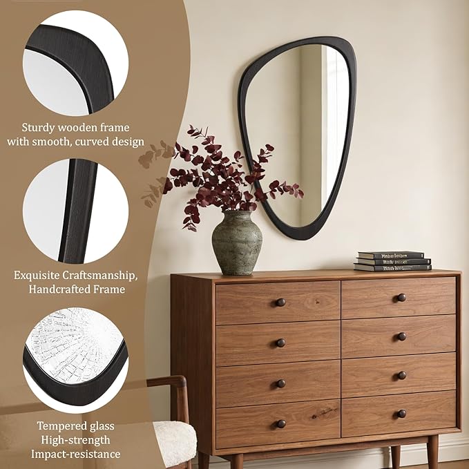 WallBeyond Asymmetrical Mirror, Irregular Wall Mirror, Wall Mirrors Decorative