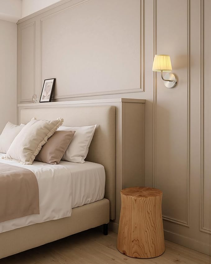PUSU LED Cordless Nickel H9.6 inch Small Wall Sconces Set of 2, Rechargeable
