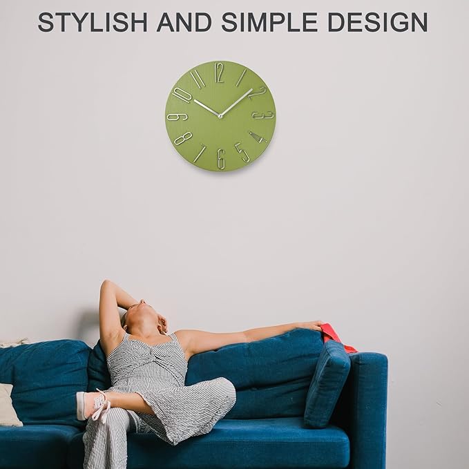 Wall Clock, Silent Clock, Wall Clocks Battery Operated， 12 inch Modern Wall