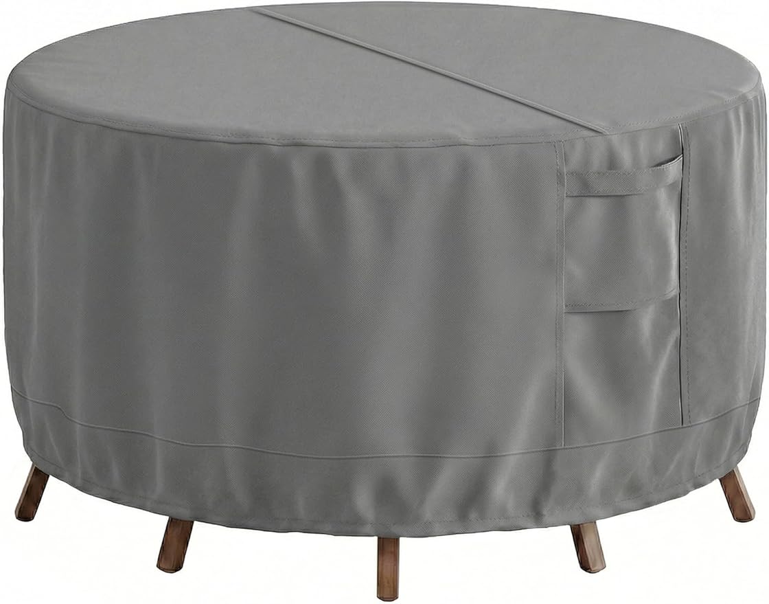 Patio Furniture Covers Waterproof, Outdoor Furniture Covers Waterproof Windproof with Padded Handles, Heavy Duty 600D Oxford Outdoor Table Chair Set Cover