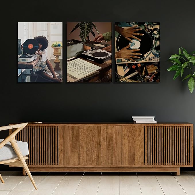 YFvrPt Black Girl Wall Art Decor Modern Black Woman Painting Prints