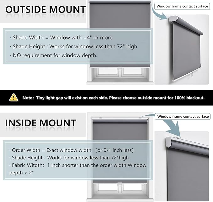 Customize Cordless Roller Shades Blackout Blinds