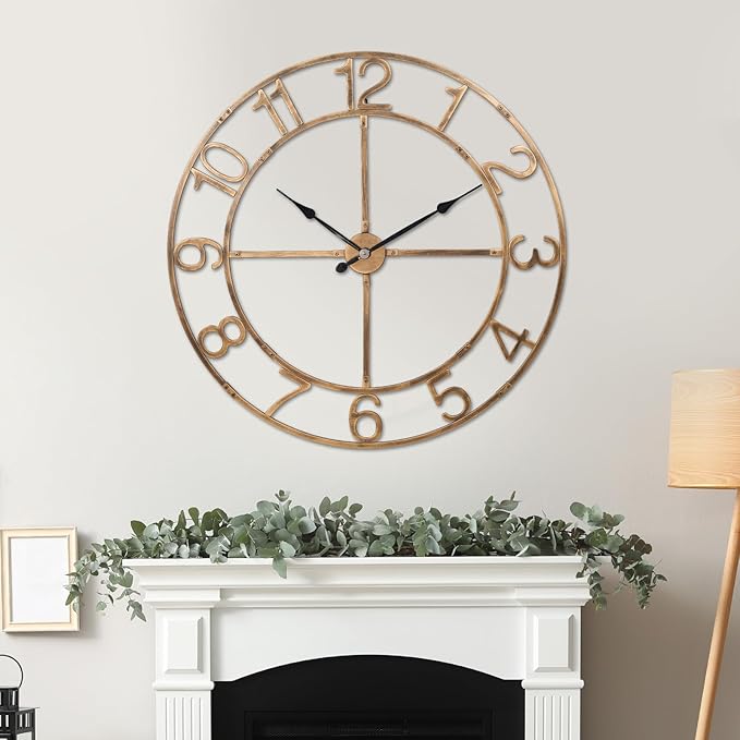 Large Wall Clock for Living Room Decor–48 Inch Silent Non-Ticking Modern