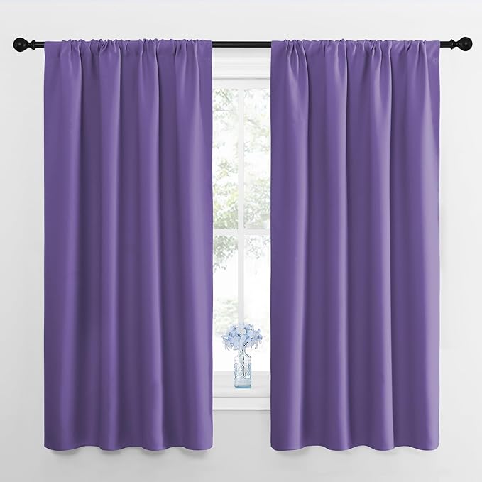 NICETOWN Blackout Curtains for Living Room, Lilac Purple, 2 Panels, 42 by 63