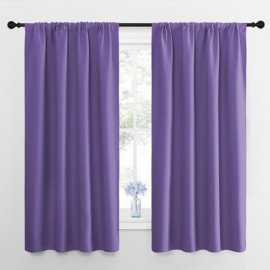 NICETOWN Blackout Curtains for Living Room, Lilac Purple, 2 Panels, 42 by 63