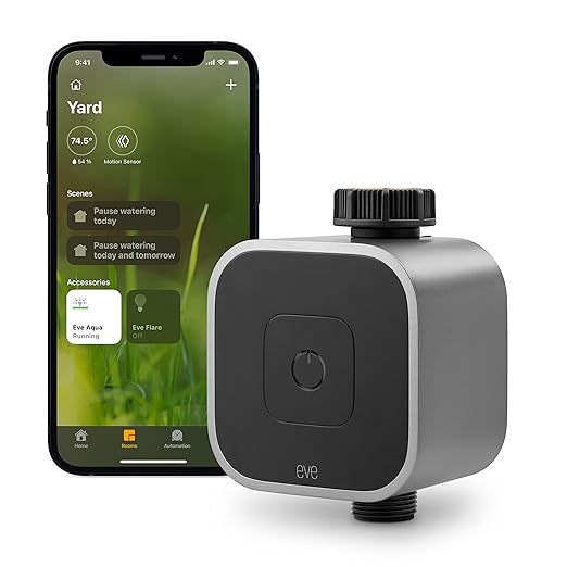 Eve Aqua â Smart Water Controller for Apple Home app or Siri, irrigate Automatically with schedules, Easy to use, Remote Access, no Bridge, Bluetooth/Thread, HomeKit